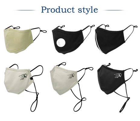 Cobre reutilizable lavable respirable Ion Fabric Mask Cotton Material los 24*14cm