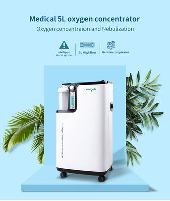 Concentrador médico blanco plástico del oxígeno de 350va 5l con el sistema de alarma inteligente